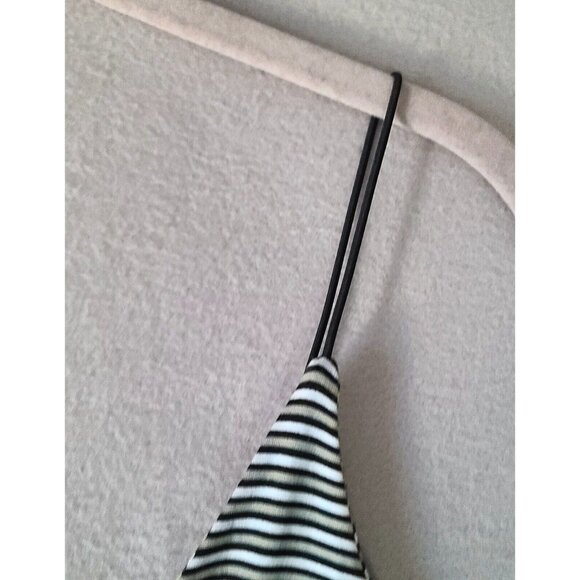 Gaze DTLA V Neck Bodysuit with Thin Straps Size L Stripes Black/White/Gold NWT - Picture 4 of 8